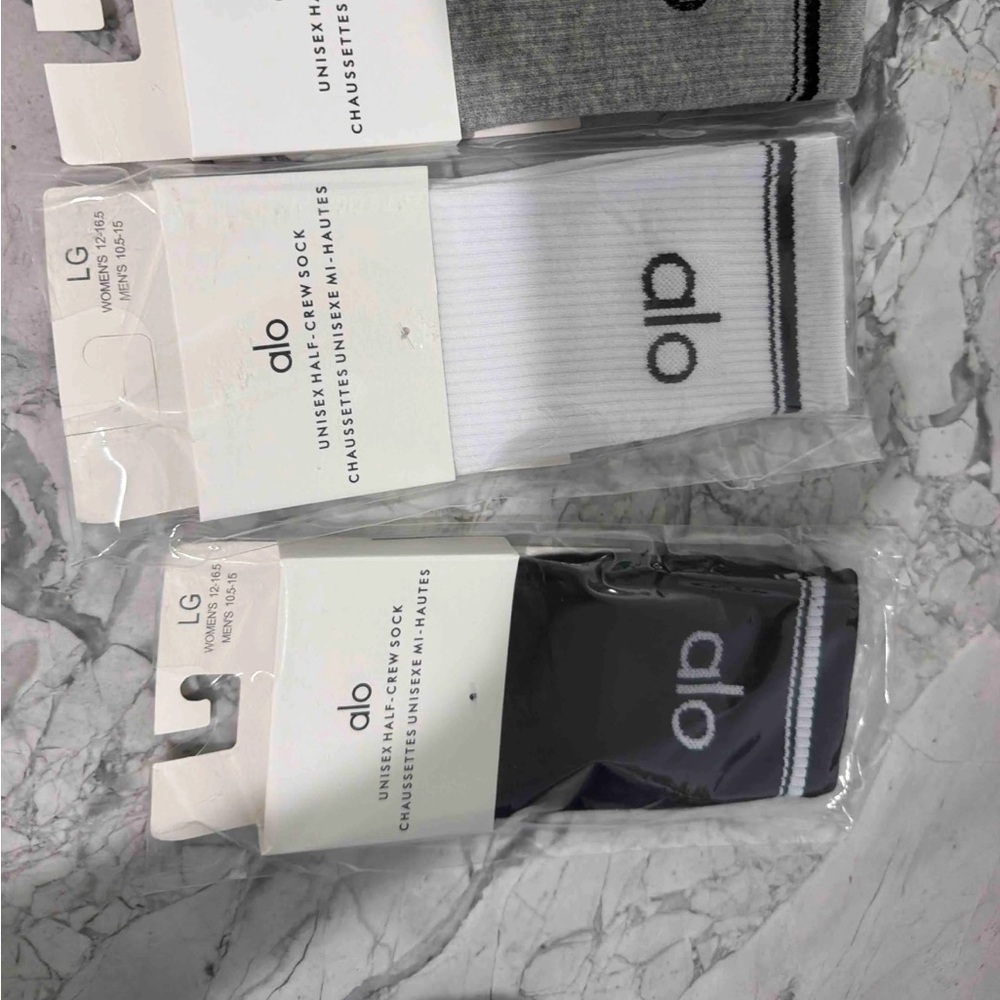 ALO Yoga Socks  Crew Socks - Black, White, Gray ONLY GRAY Available